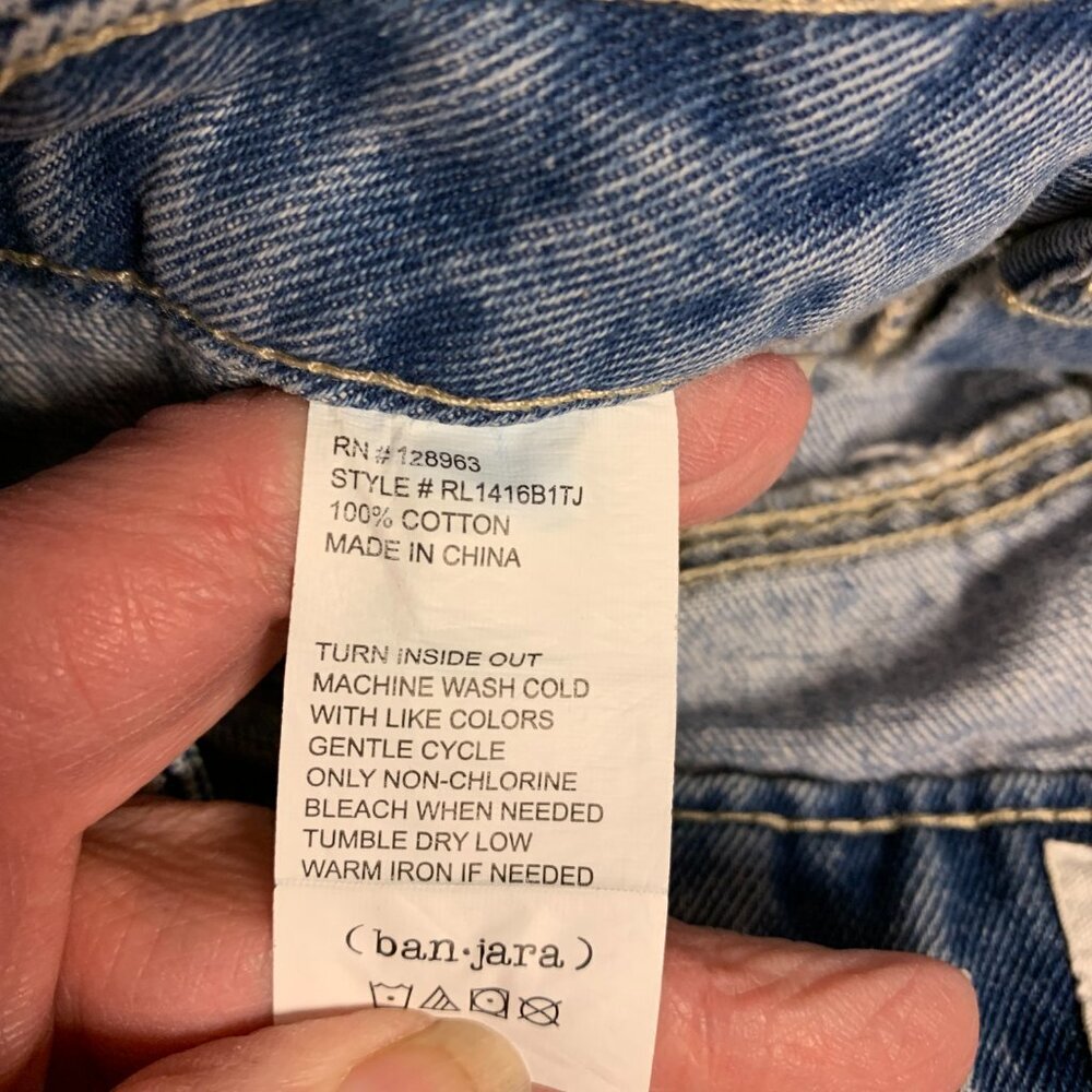 Ban-Jara Jeans high-rise wide leg cargo minor distressing Womens SZ 3 NWT - Picture 8 of 12